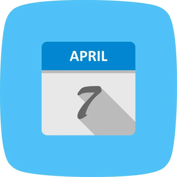 1 日カレンダーの 4 月 7 日の日付 — ストック写真