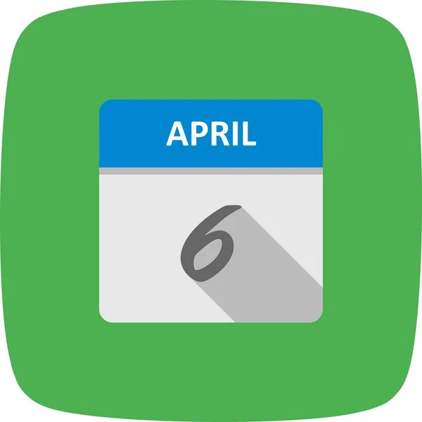 06 de abril Data em um calendário de um único dia — Fotografia de Stock