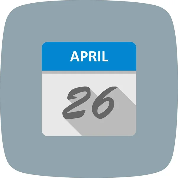 26 de abril Data em um calendário único dia — Fotografia de Stock