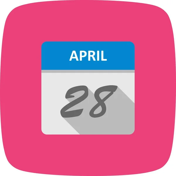 April 28th Date on a Single Day Calendar — Stock Photo, Image