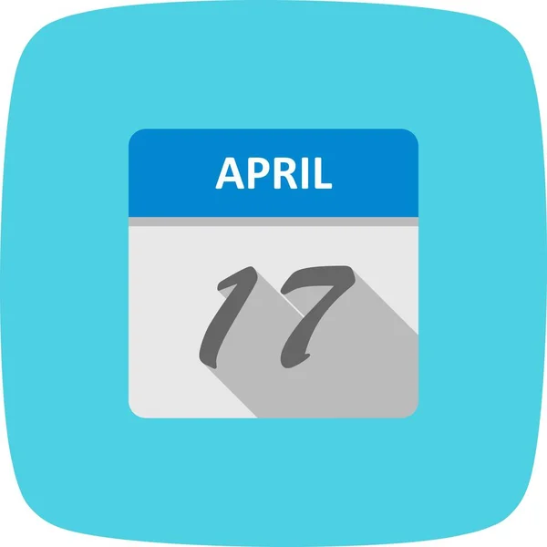 17 april datum på en enda dag kalender — Stockfoto