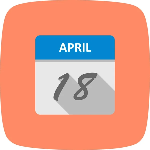 18. dubna v jednom dnu kalendáře — Stock fotografie