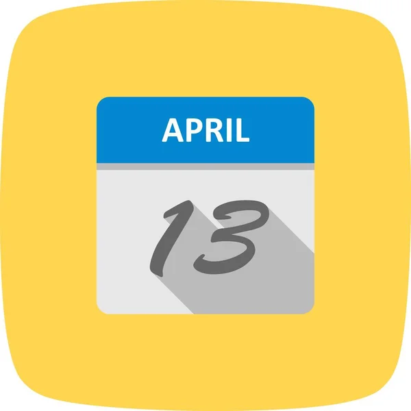 4 月 13 日の単日カレンダー — ストック写真
