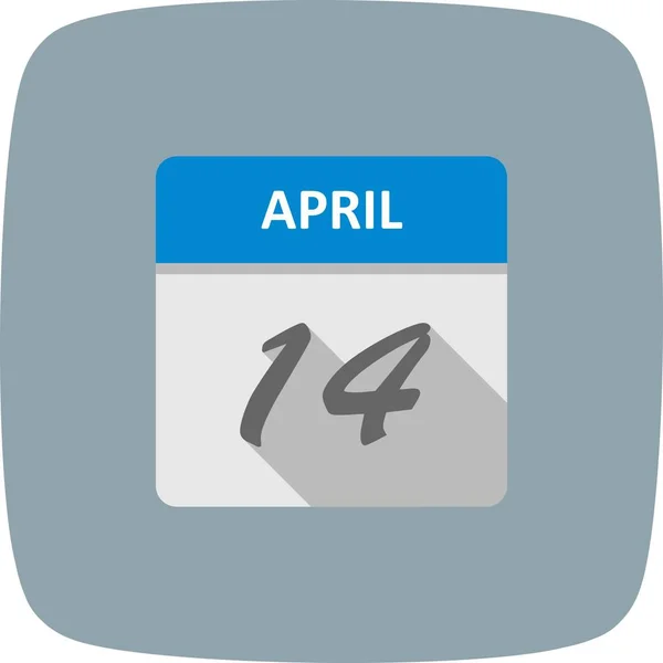 14 квітня дата на один день календар — стокове фото