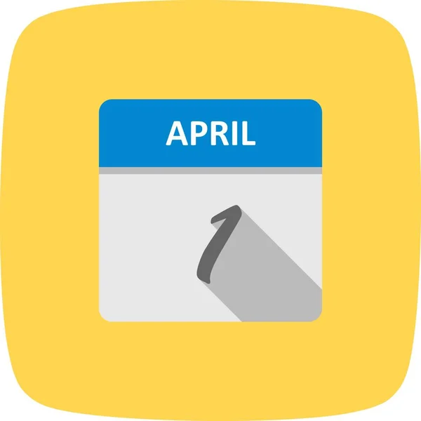 1 april datum op een kalender met één dag — Stockfoto