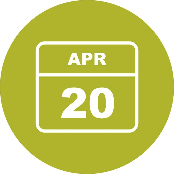 April 20th Date on a Single Day Calendar — Stock Photo, Image