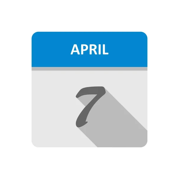 7 kwietnia Data w kalendarzu jednodniowe — Zdjęcie stockowe