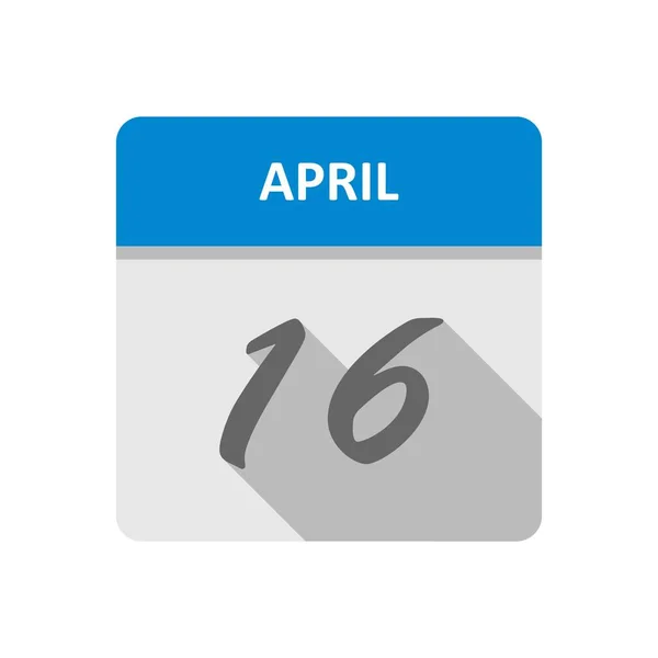 16 Απριλίου ημερομηνία σε ημερολόγιο μίας ημέρας — Φωτογραφία Αρχείου