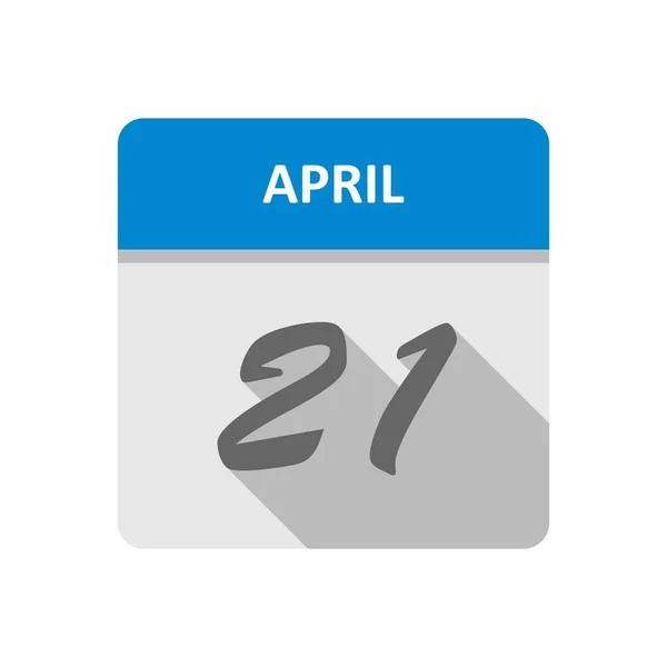 21 de abril Fecha en un calendario de un solo día — Foto de Stock