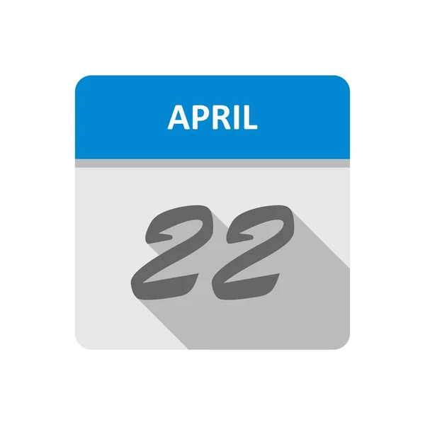 22 de abril Fecha en un calendario de un solo día — Foto de Stock