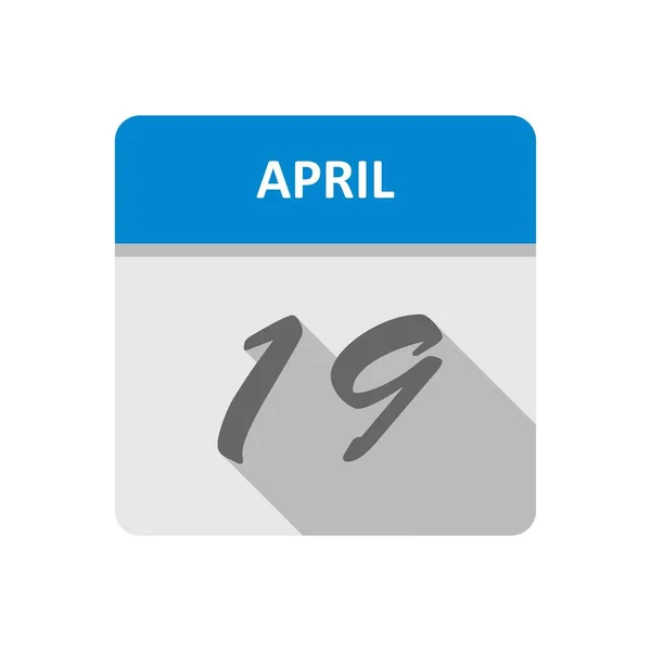 19 de abril Data em um calendário único dia — Fotografia de Stock