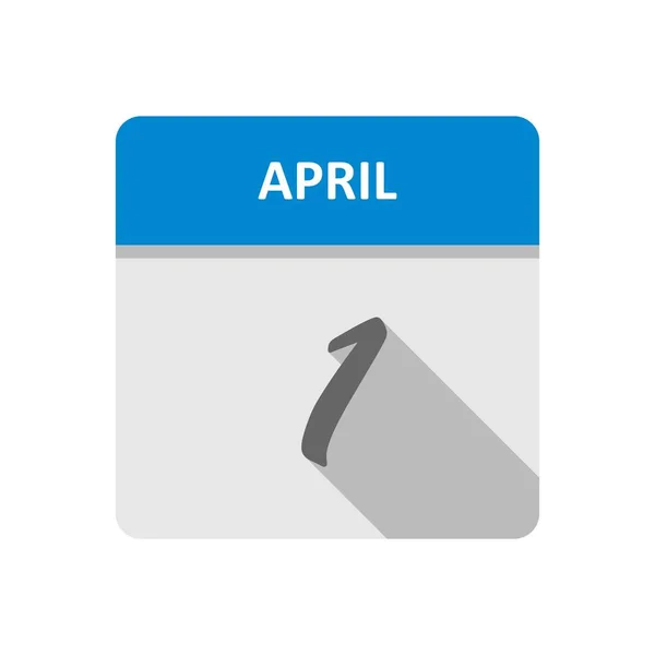 1 日カレンダーの 4 月 1 日の日付 — ストック写真
