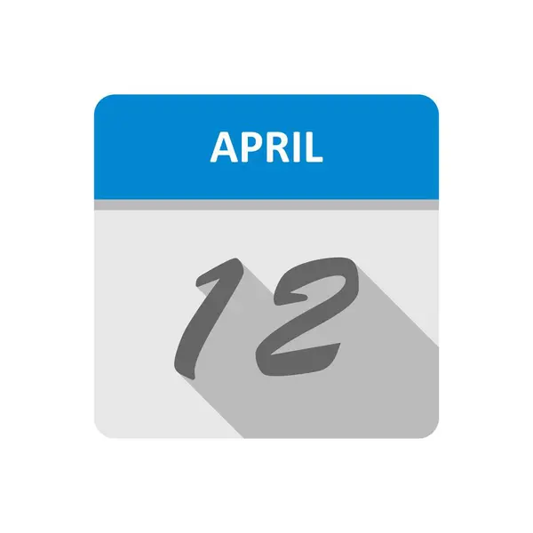 12th Απριλίου ημερομηνία σε ημερολόγιο μιας ημέρας — Φωτογραφία Αρχείου