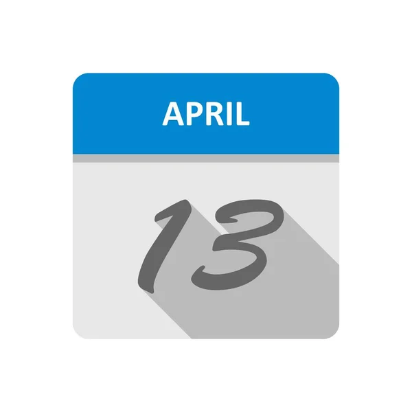 13. April Datum an einem einzigen Tag Kalender — Stockfoto