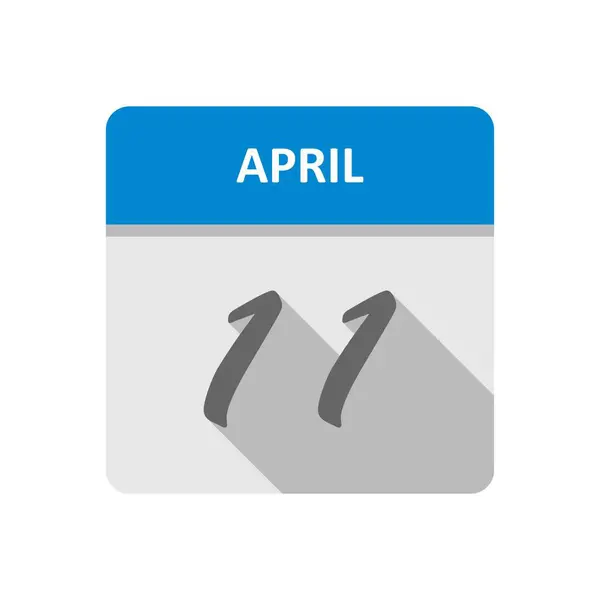 11 квітня дата на один день календар — стокове фото