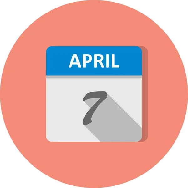 7 Aprile Data su un Calendario Unico Giorno — Foto Stock