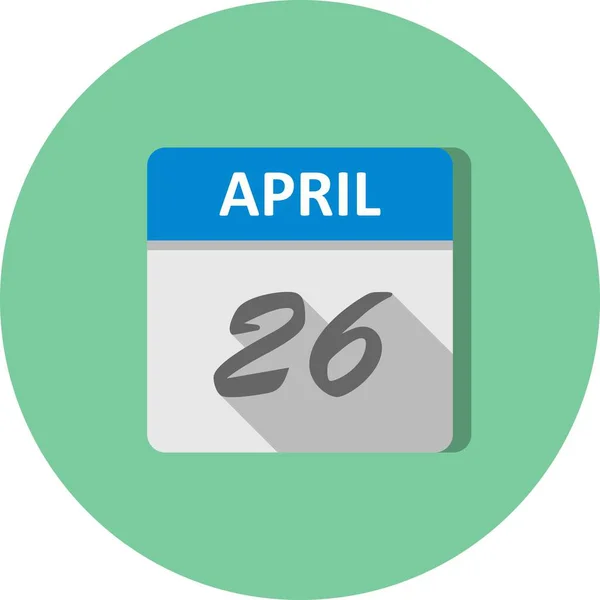 26 Aprile Data in un Calendario Unico Giorno — Foto Stock