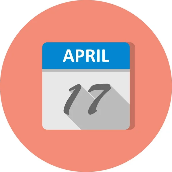 17 de abril Fecha en un calendario de un solo día —  Fotos de Stock