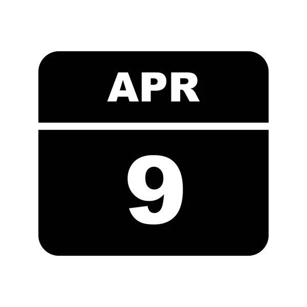 9 de abril Fecha en un calendario de un solo día —  Fotos de Stock