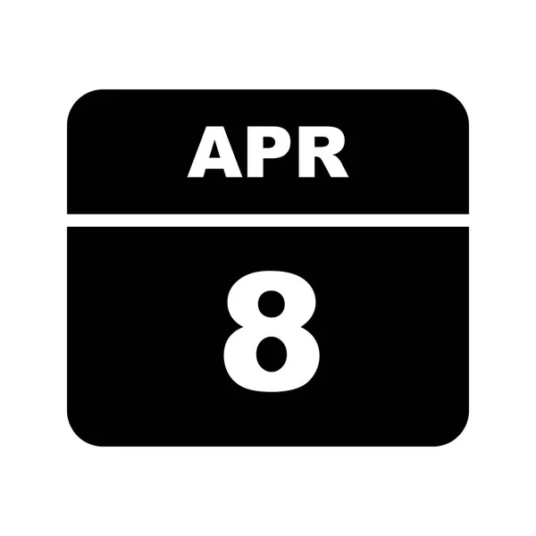 08 de abril Data em um calendário de um único dia — Fotografia de Stock