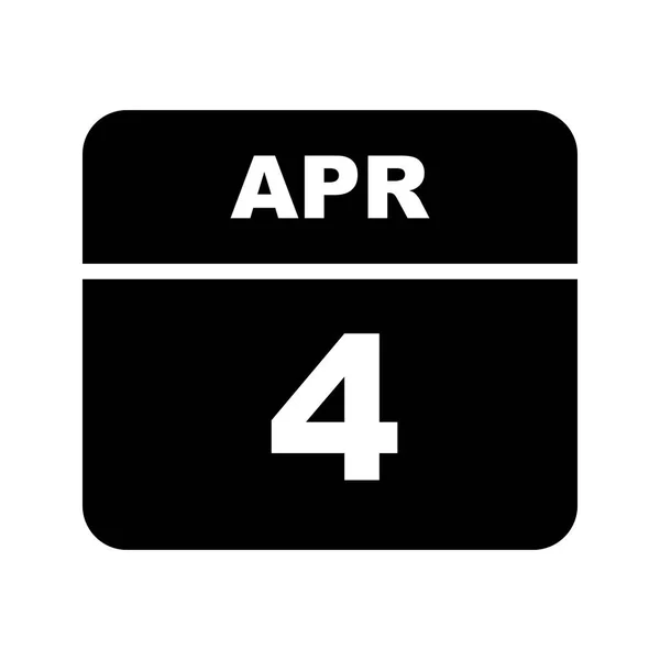 04 de abril Data em um calendário único dia — Fotografia de Stock