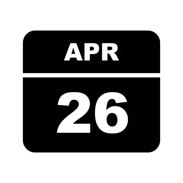 26 de abril Fecha en un calendario de un solo día — Foto de Stock