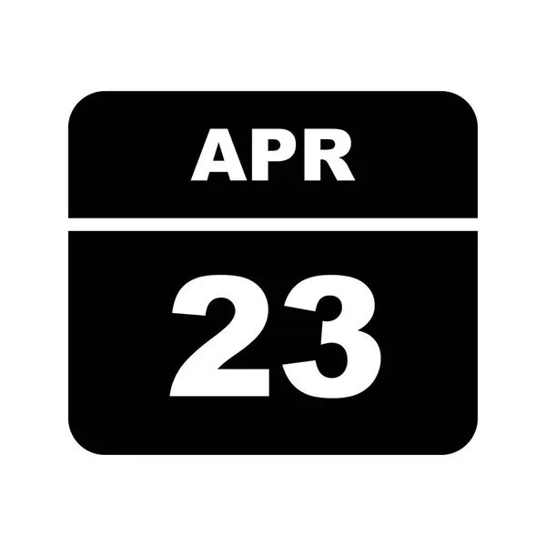 23 april datum op één dag kalender — Stockfoto