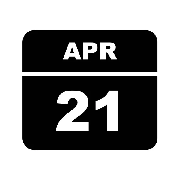 21. April Datum an einem einzigen Tag — Stockfoto