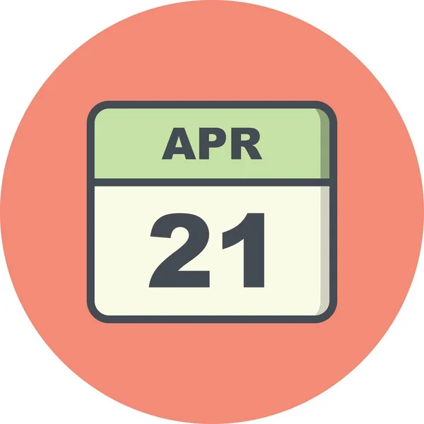 April 21st Date on a Single Day Calendar — Stock Photo, Image