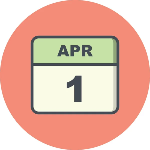 1 日カレンダーの 4 月 1 日の日付 — ストック写真