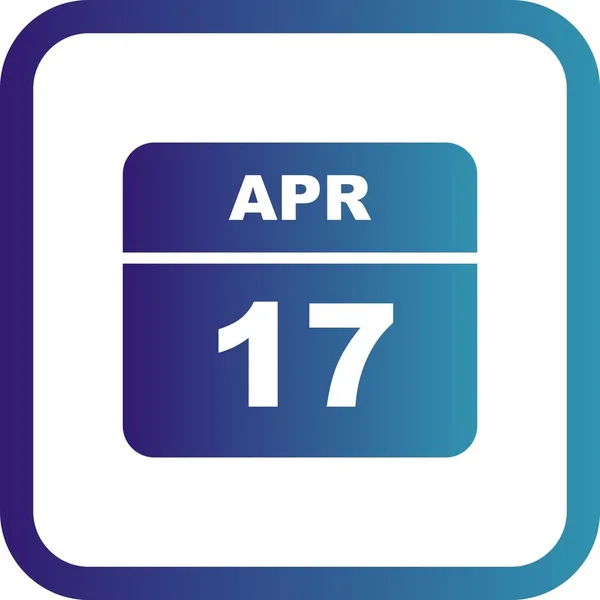 17 kwietnia Data w kalendarzu jednodniowe — Zdjęcie stockowe