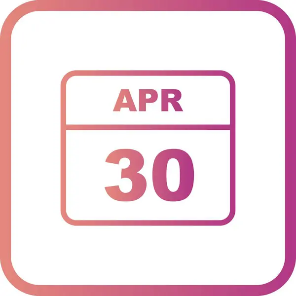 30th Απριλίου ημερομηνία σε ένα ημερολόγιο μίας ημέρας — Φωτογραφία Αρχείου