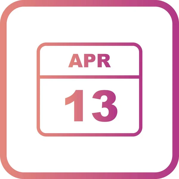 13 Απριλίου ημερομηνία σε ημερολόγιο μίας ημέρας — Φωτογραφία Αρχείου