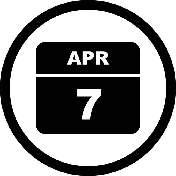 7 de abril Fecha en un calendario de un solo día —  Fotos de Stock