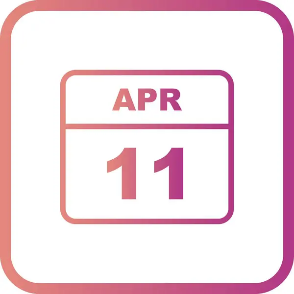 11. April Datum an einem einzigen Tag Kalender — Stockfoto