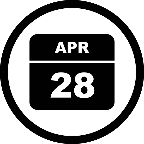 28 Απριλίου ημερομηνία σε ημερολόγιο μίας ημέρας — Φωτογραφία Αρχείου