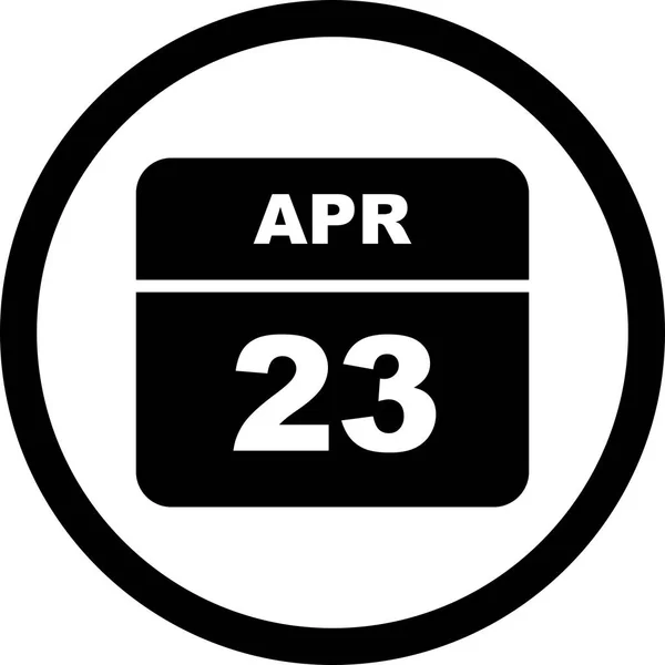 23 Aprile Data in un Calendario Unico Giorno — Foto Stock