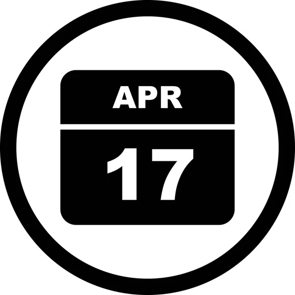 17 april datum op één dag kalender — Stockfoto