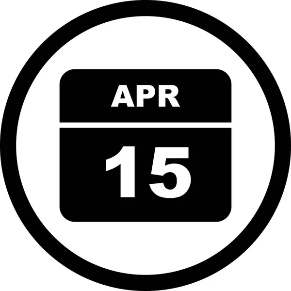 15 Aprile Data su un Calendario Unico Giorno — Foto Stock