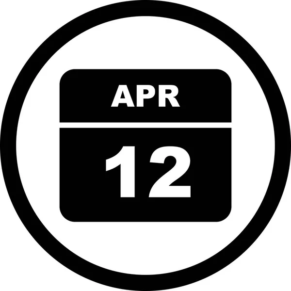 12 april datum på en enda dag kalender — Stockfoto