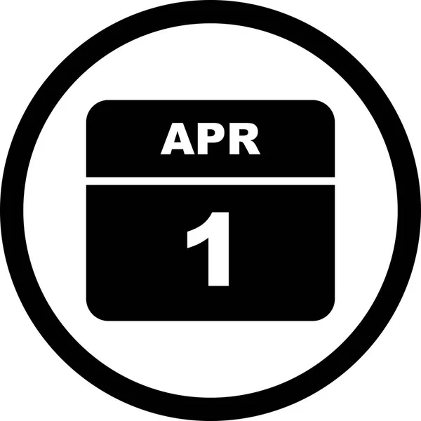 1 Aprile Data su un Calendario Unico Giorno — Foto Stock