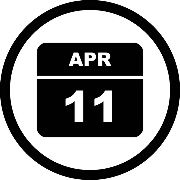 11 kwietnia Data w kalendarzu jednodniowe — Zdjęcie stockowe