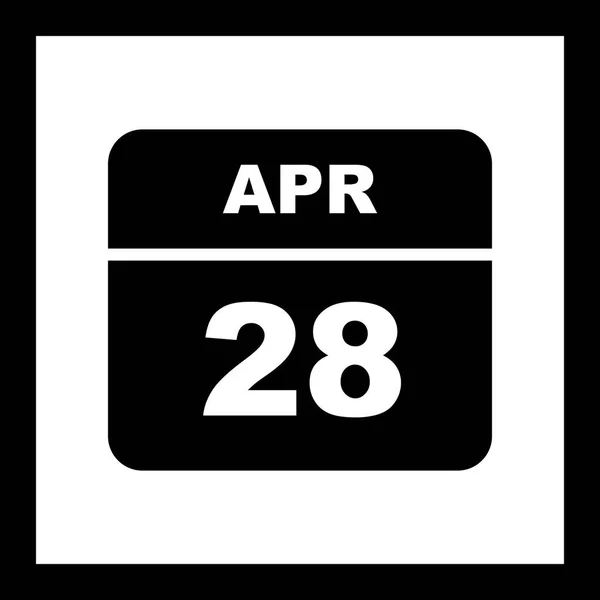 28 april datum op één dag kalender — Stockfoto