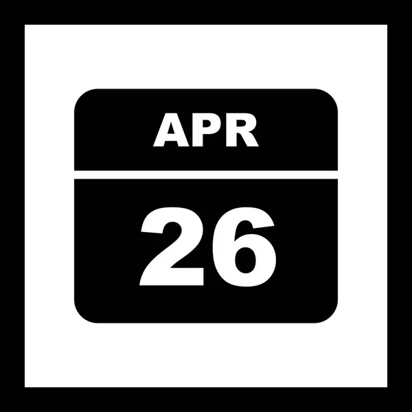 26 april datum op één dag kalender — Stockfoto