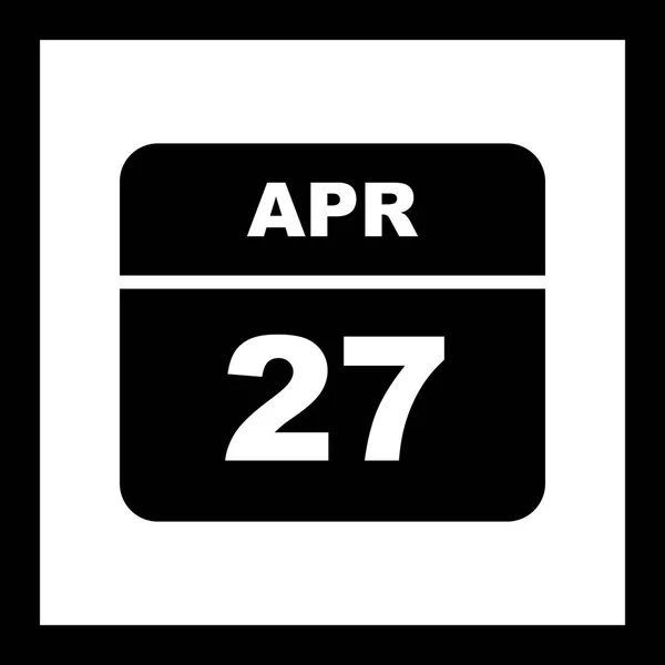 27 de abril Fecha en un calendario de un solo día — Foto de Stock