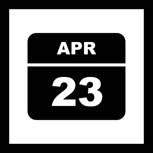 23 de abril Fecha en un calendario de un solo día — Foto de Stock