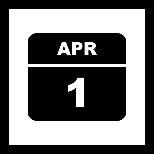 1. April Datum an einem einzigen Tag — Stockfoto