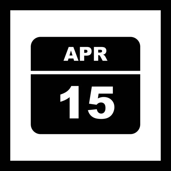 15th Απριλίου ημερομηνία σε ημερολόγιο μίας ημέρας — Φωτογραφία Αρχείου