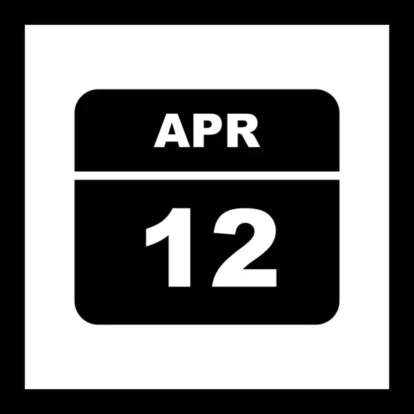 12 de abril Data em um calendário único dia — Fotografia de Stock