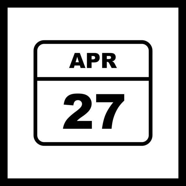 Április 27. dátum egy egynapos naptárban — Stock Fotó